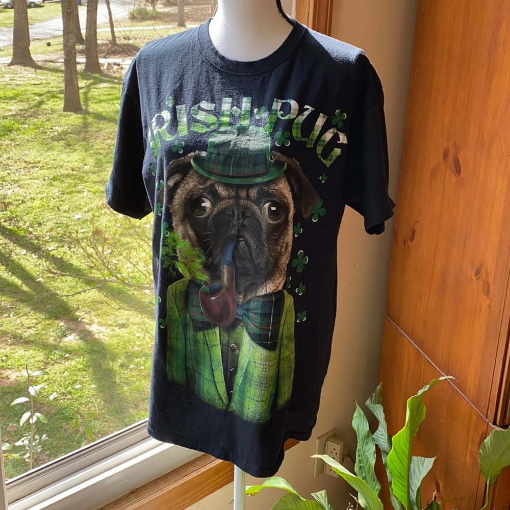 Black Irish Pug T-Shirt